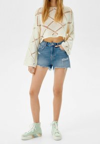 Bershka Džínové kraťasy - dark blue