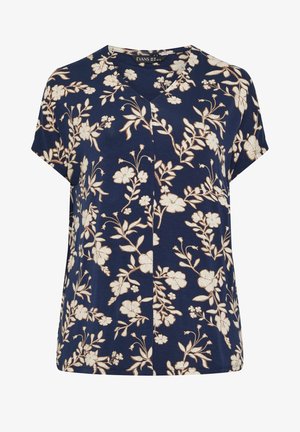 Evans, PLUS SIZE CASUAL TOPS. - Print T-shirt - navy