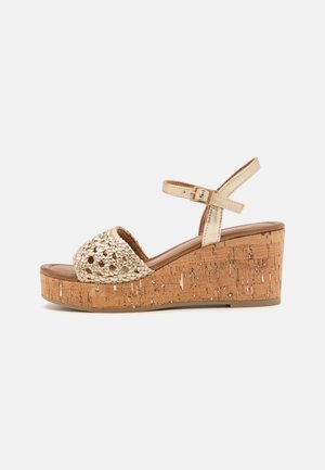 Sandalen met plateauzool - gold-coloured