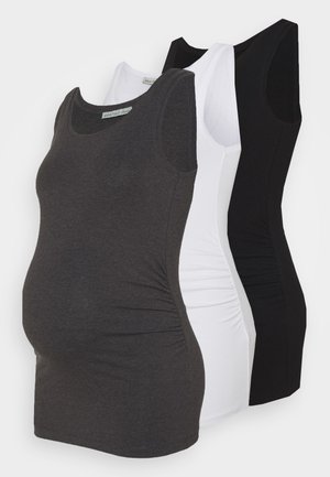 3ER PACK - Top - black/white/dark grey