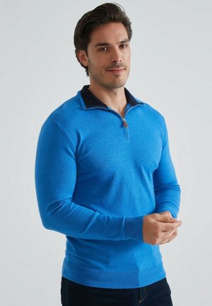 COL ZIP - Pullover - bleu royal