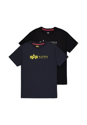 2 PACK - Triko s potiskem - black rep blue