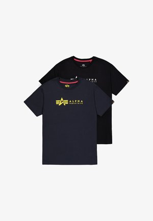 2 PACK - Nyomott mintás póló - black rep blue