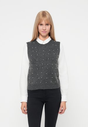 ONLRENATA O NECK PEARL  - Pulover - dark greymelange