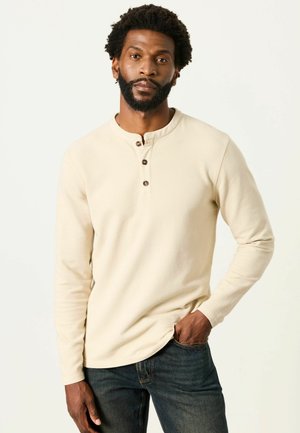 FatFace, LONG SLEEVE TEXTURED T-SHIRT - Langarmshirt - stone