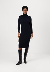 pure cashmere TURTLENECK MAXI DRESS - Sarafanas - dark navy