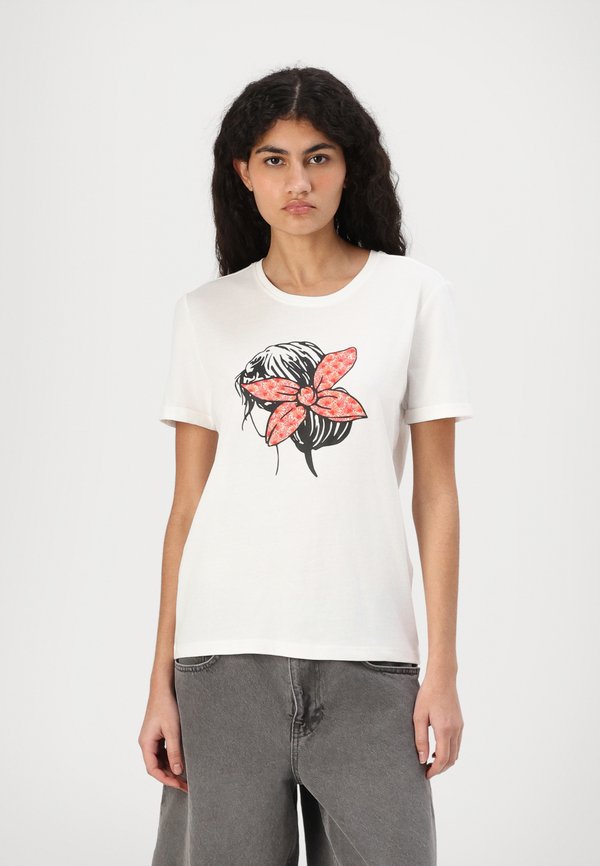 ONLCARRIE BOW - Print T-shirt - cloud dancer