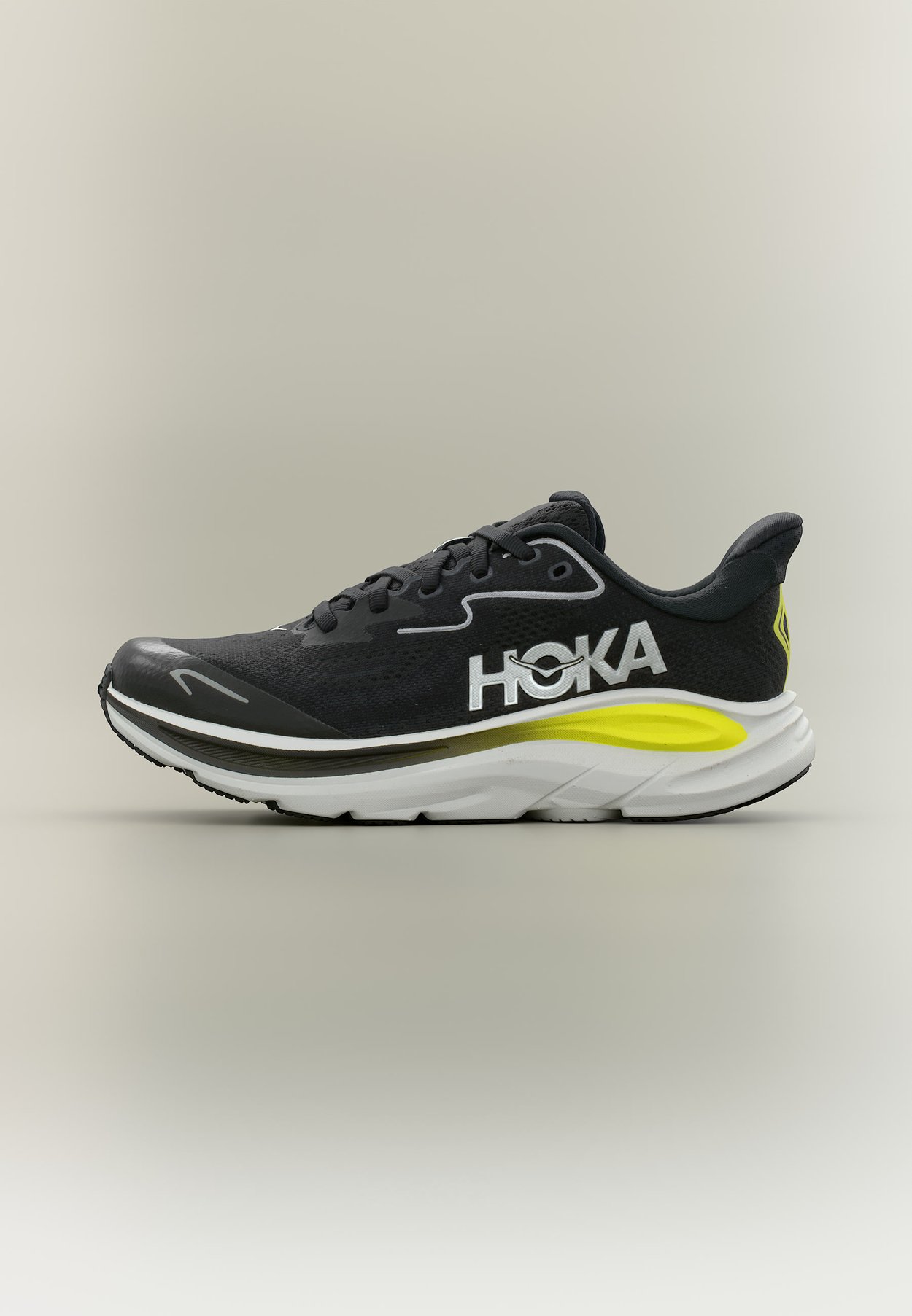 Hoka CLIFTON 10 BIG KIDS UNISEX - Road running shoes - black/cosmic grey