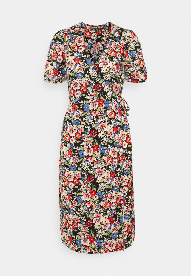 WRAP DRESS DOLORES - Korte jurk - black