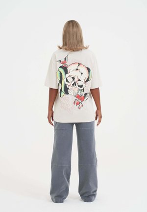 SNAKE SKULL BACKPRINT - T-shirt print - ecru