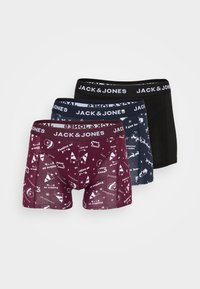 JACSNOWFLAKE TRUNKS 3 PACK - Boxerbriefs - sky/winetasting/black