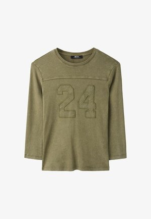Stradivarius, PLACEMENT EMBROIDERY T-SHIRT - T-shirt à manches longues - khaki