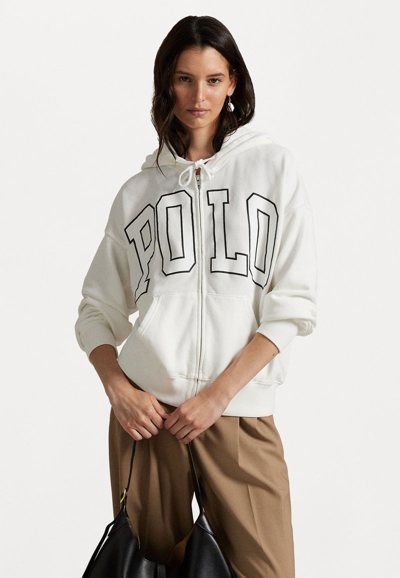 Polo Ralph Lauren - LOGO LIGHTWEIGHT FLEECE FULL ZIP HOODIE - Sweatjakke - antique white, Forstørre