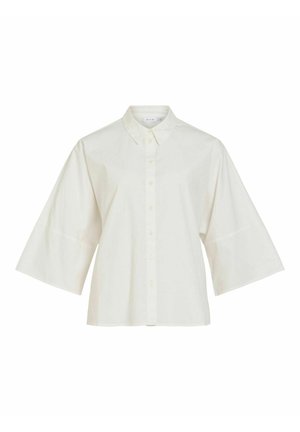 VILA, 3/4 SLEEVED SHIRT VIJUNO LOOSE - Button-down blouse - snow white