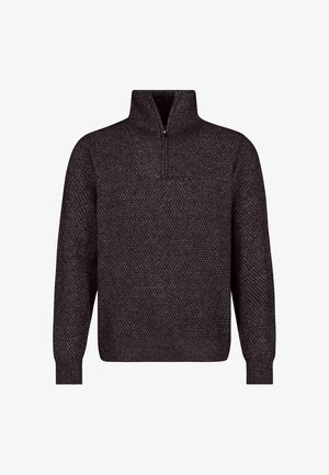 Sublevel, SUBLEVEL STRICKPULLOVER HALF-ZIP - Strickpullover - dark-brown