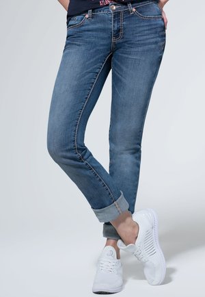 DARK STONE USED DENIM RO:MY MIT GERADEM BEIN - Jeansy Slim Fit