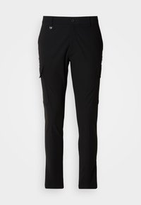 TROUSERS BJORN SKINNY FIT WITH BADGE - Hlačami s stranskimi žepi - black