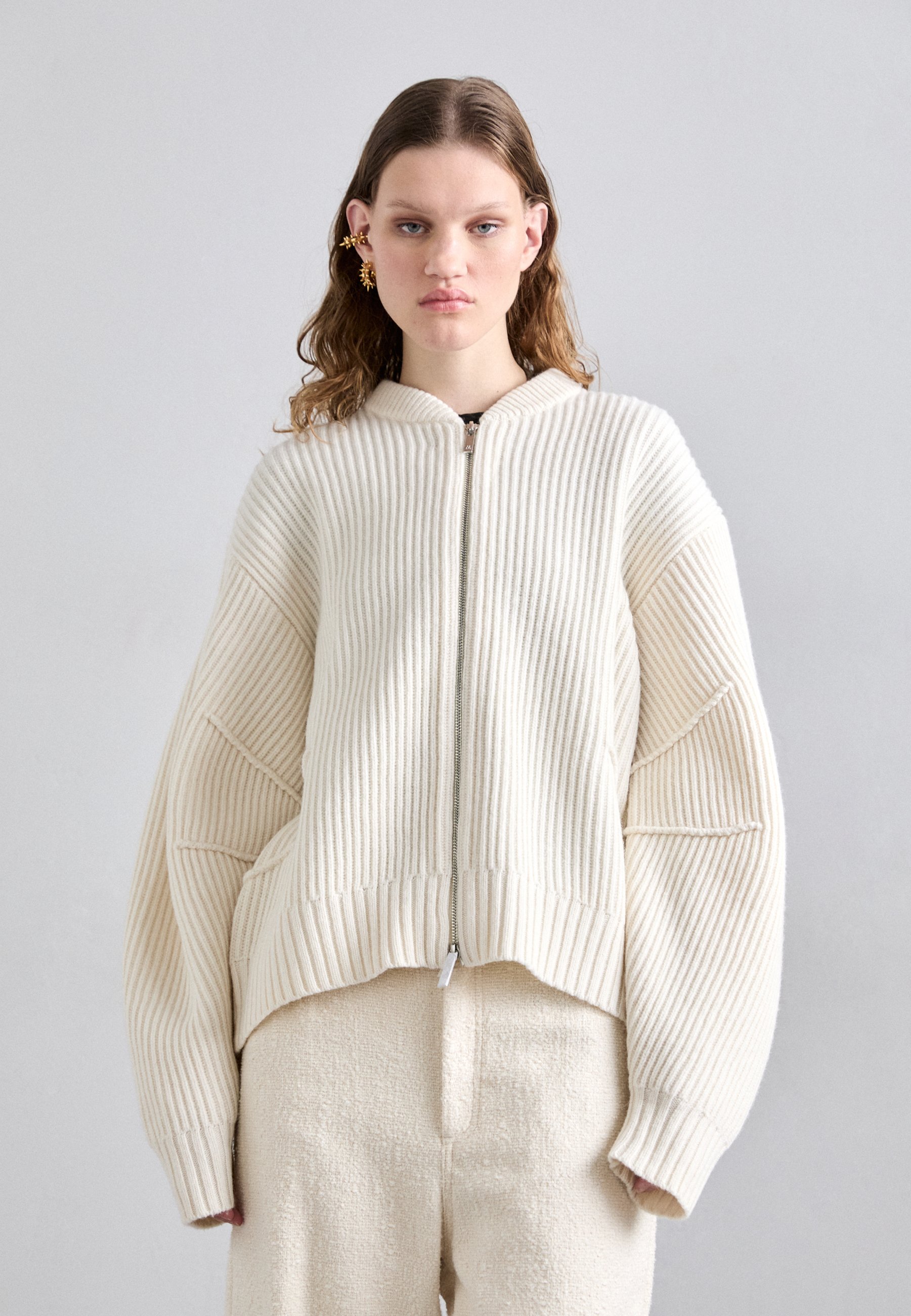 Helmut Lang APEX FULL ZIP - Cardigan - ivory/off-white - Zalando