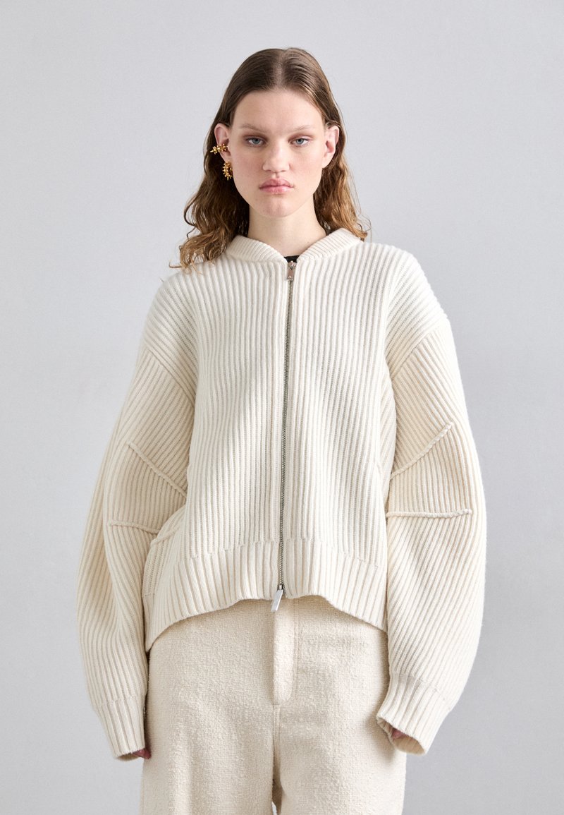 Helmut Lang APEX FULL ZIP - Chaqueta de punto - ivory