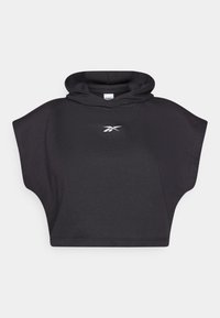 OFF COURT CROP HOODIE - Džemperis su gobtuvu - black