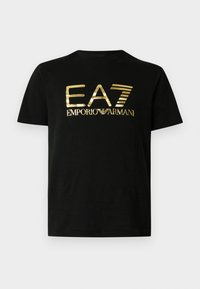 TRAIN CORE BIG LOGO TEE - Μπλουζάκι με στάμπα - black/gold-coloured