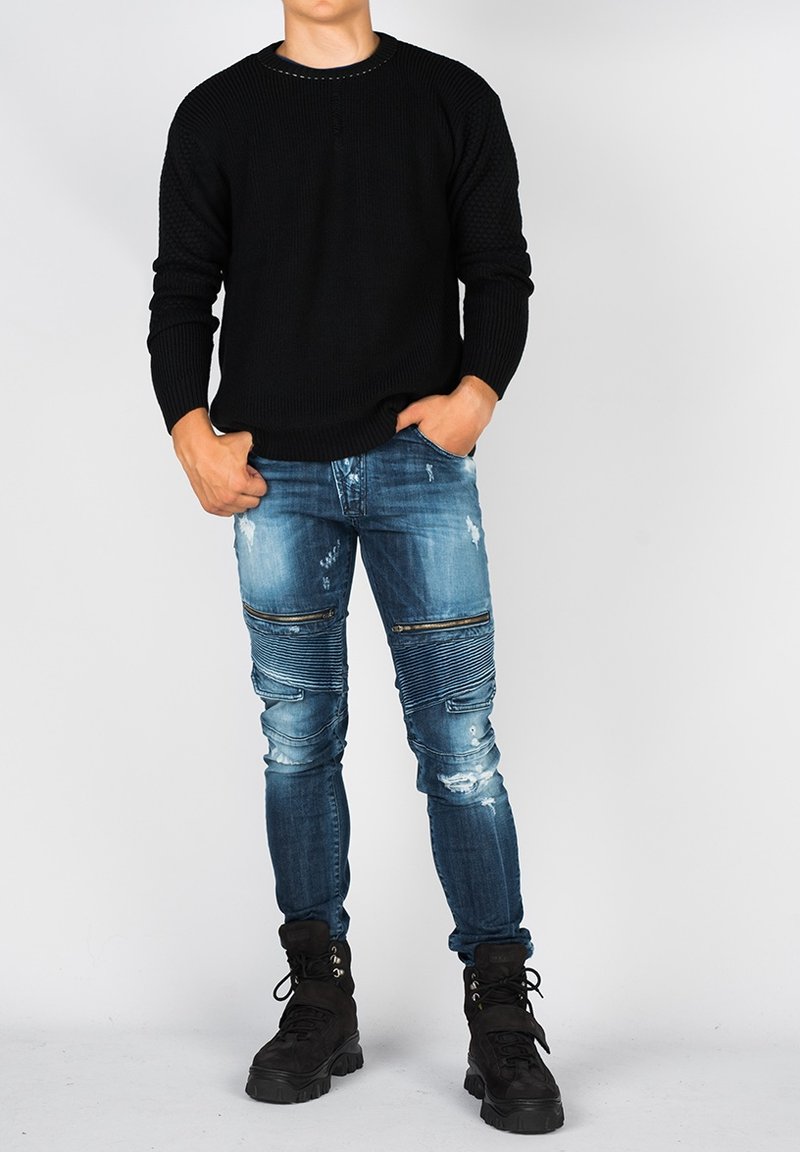 Herren Strickjacken | Frankie Morello Strickpullover schwarz - FX64179 Herren Strickjacken | Frankie Morello Strickpullover schwarz - FX64179