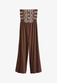 Sélectionné, chocolate brown embroidered