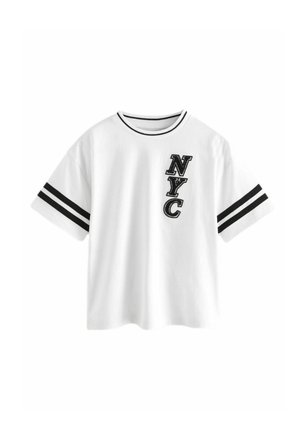 SHORT SLEEVE VARSITY - Apdrukāts T-krekls - white