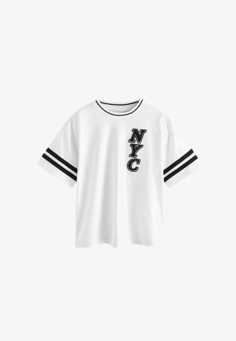 Next SHORT SLEEVE VARSITY - T-shirt imprimé - white