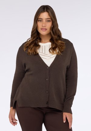 IN CON SCOLLO A V - Strickjacke - marrone