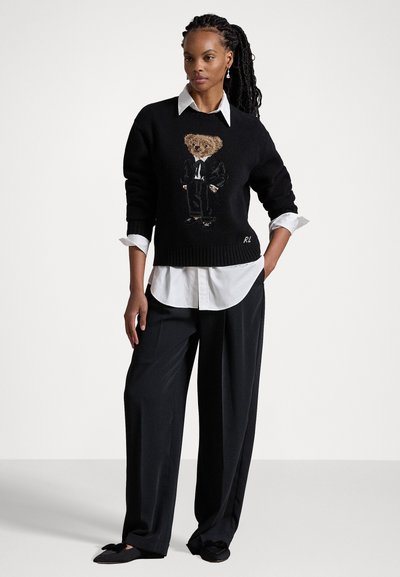 Polo Ralph Lauren POLO BEAR WOOL-BLEND CREWNECK SWEATER - Striktrøje - black