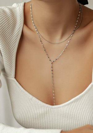 LAYER FLATTENED ROLO  - Necklace - silberfarben