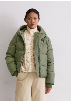 WITH HOOD SIDE SLITS WITH ZIPPER - Daunenjacke - dusty green