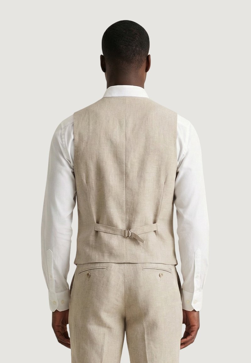 LTHTX Gilet da uomo vintage in velluto a coste, senza maniche, casual, con scollo a V, cintura posteriore con bottoni e tasche, Blu, S