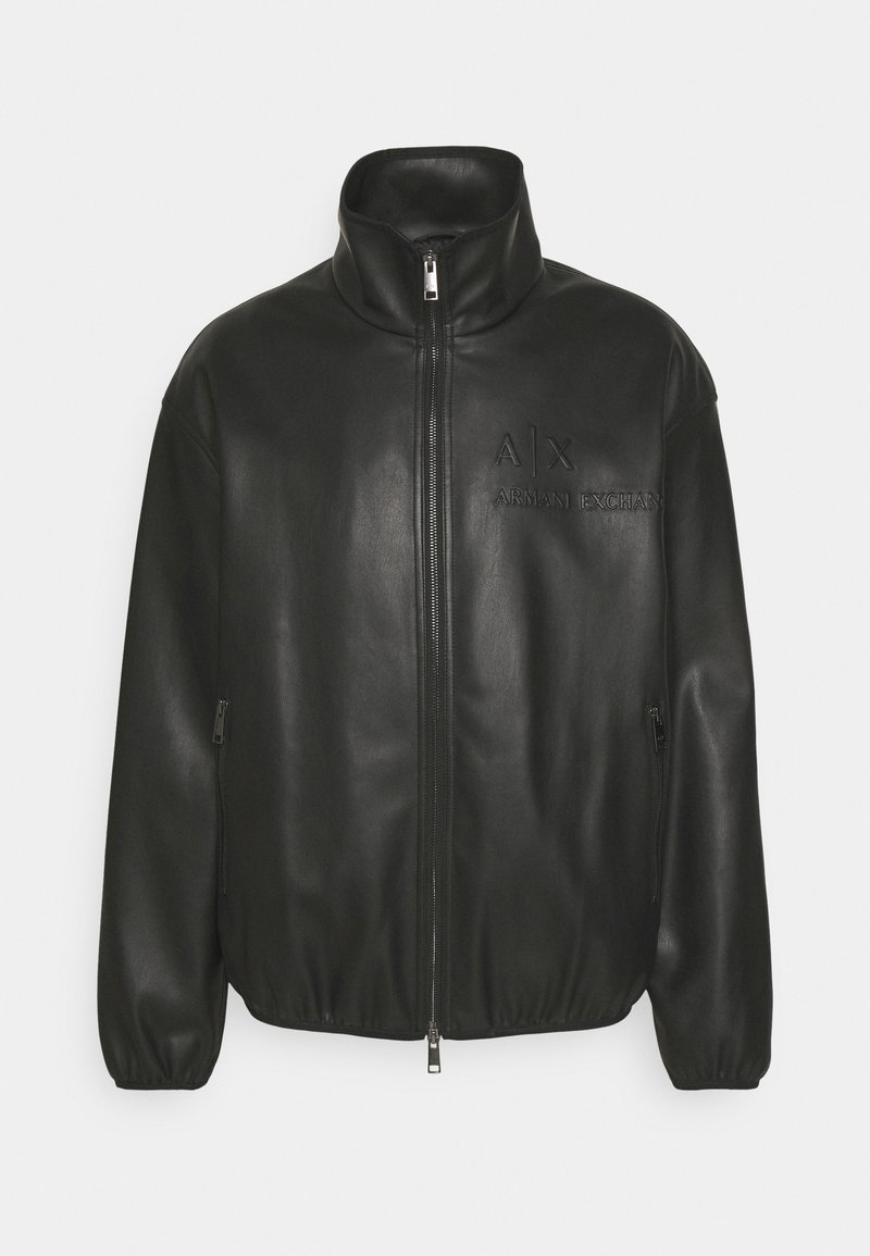 Armani Exchange Leren jas zwart