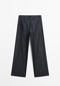 WIDE LEG - Straight leg jeans - mottled dark blue