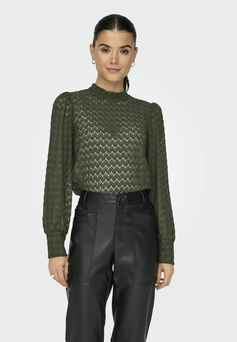 JDY VERZIERTES MIT LANGEN ÄRMELN - Blouse - forest night