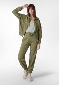 Deha Tröja med dragkedja - olive green