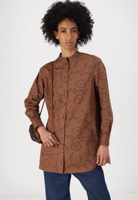 Marimekko ROHKEA PIIRTO UNIKKO SHIRT - Pogājama blūze - dark brown/black