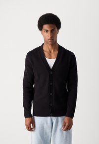 Lindbergh BUTTON CARDIGAN - Cardigan - black
