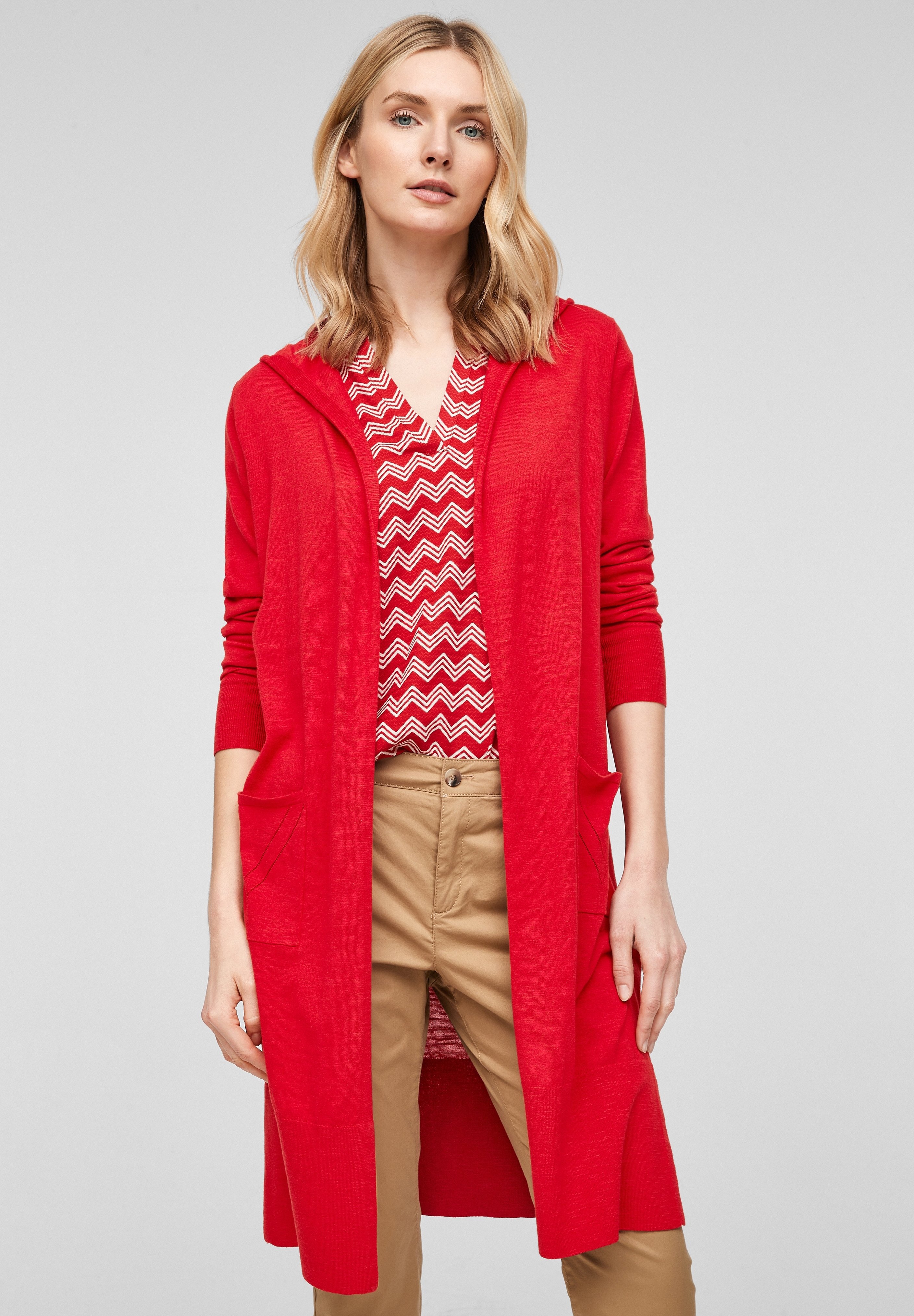 s.Oliver MIT KAPUZE - Strickjacke - red/rot - Zalando.de