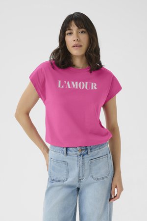 Kaffe, KABINE  - T-shirt imprimé - violet rose w. chalk print