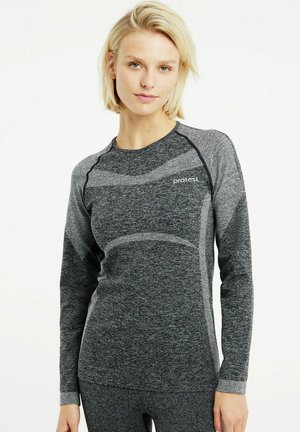 Langærmet T-shirt - dark grey melee