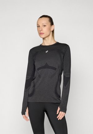 ASICS ROAD SEAMLESS TOP - Long sleeved top - performance black/carrier grey