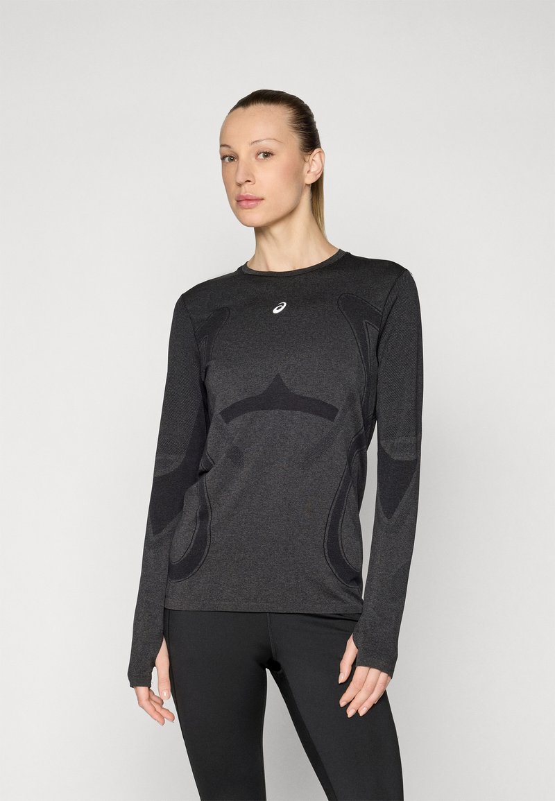 ASICS ROAD SEAMLESS TOP - Long sleeved top - performance black/carrier grey