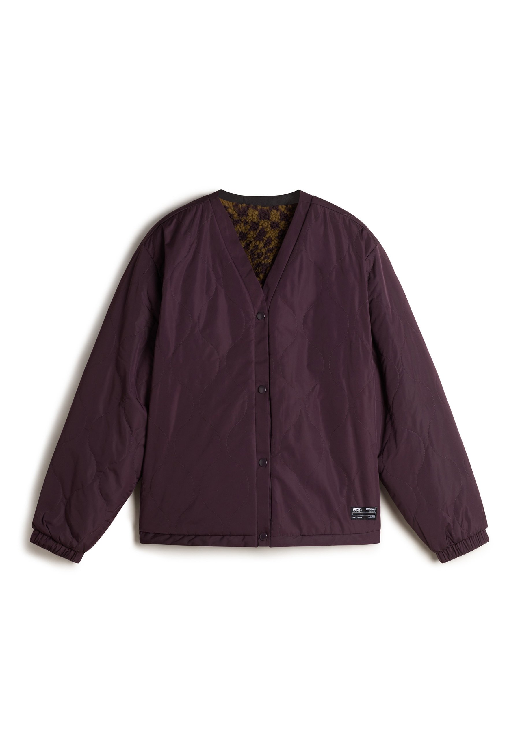 Vans SUFFOLK CHEETAH CHECK PILE - Zimní bunda - dark red