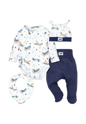 4TLG SET HERBST WINTER - Stoffhose - blau weiß