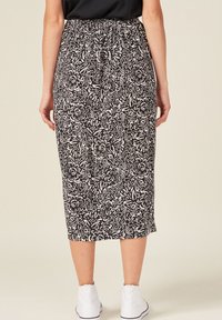 BONOBO Jeans GERADER GESCHLITZTER MIDI - Jupe trapèze - noir