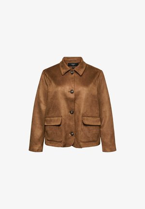 Vero Moda Curve, JACKET VMCJOSE JACKET - Veste en similicuir - cognac