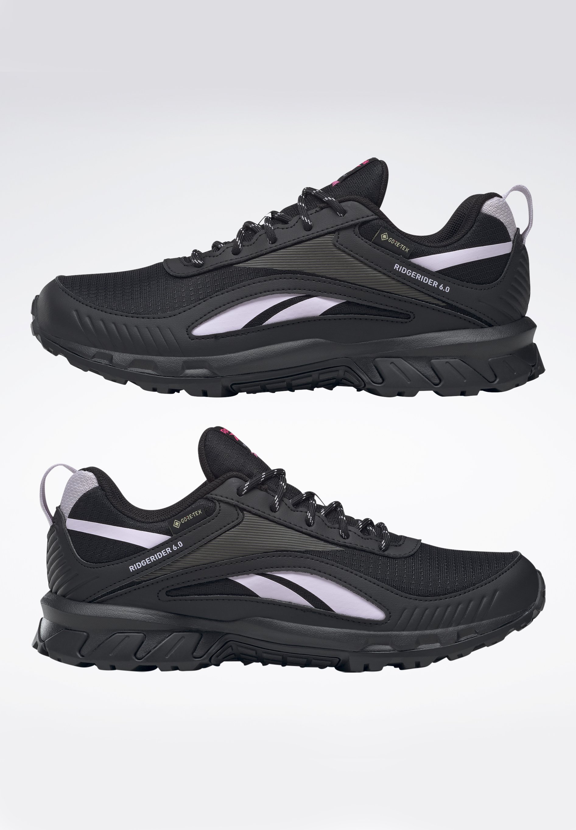 Reebok RIDGERIDER 6 GTX - Walking trainers - quartz glow/core black/atomic  pink/lilac - Zalando.de